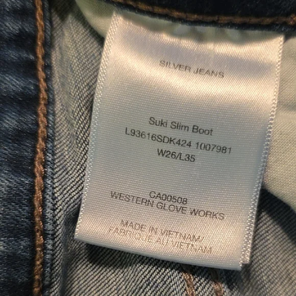 Silver Jeans Co. Suki Mid Rise Slim Bootcut Jeans 25x35 Tall Curvy Fit Y2K - Picture 5 of 5
